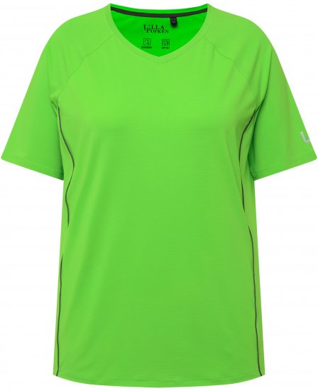 Ulla Popken Piping Accent Functional UVP 50+ Stretch Knit Top Light Green - Majice - 