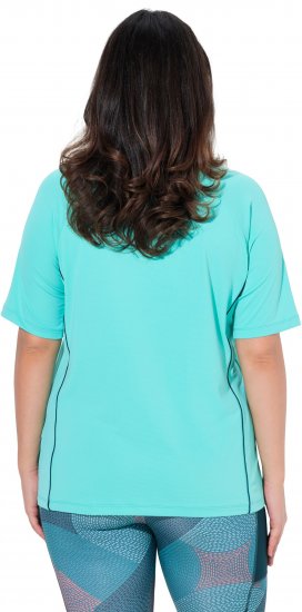 Ulla Popken Piping Accent Functional UVP 50+ Stretch Knit Top Aqua Green - Majice - 