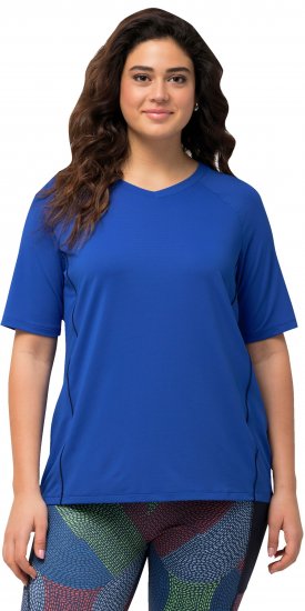Ulla Popken Piping Accent Functional UVP 50+ Stretch Knit Top Royal Blue - Majice - 