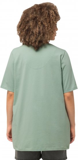 Ulla Popken Essential Notch Neck Stretch Tee Light Moss Green - Majice - 