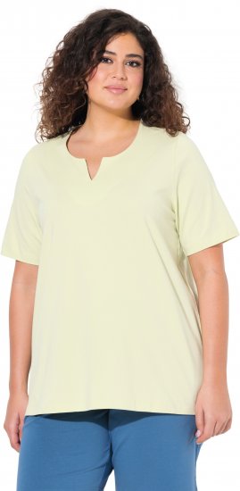 Ulla Popken Essential Notch Neck Stretch Tee Pistachio - Majice - 
