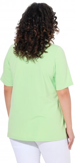 Ulla Popken Essential Notch Neck Stretch Tee Light Green - Majice - 