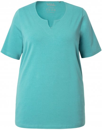 Ulla Popken Essential Notch Neck Stretch Tee Pale Green - Majice - 