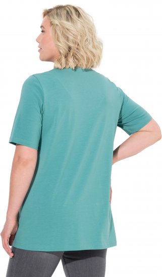 Ulla Popken Essential Notch Neck Stretch Tee Pale Green - Majice - 