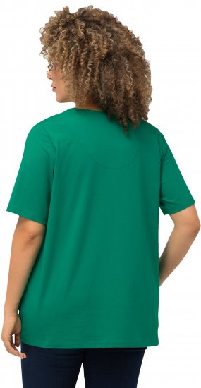 Ulla Popken Essential Notch Neck Stretch Tee Emerald Green - Majice - 