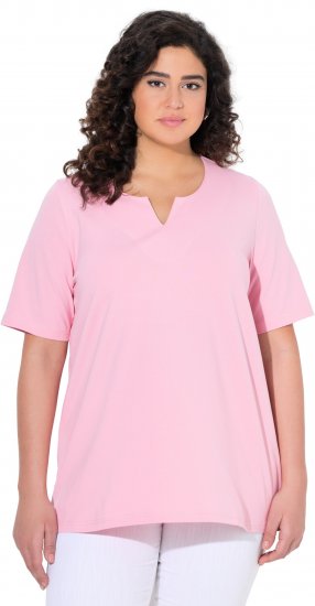Ulla Popken Essential Notch Neck Stretch Tee Pink - Majice - 
