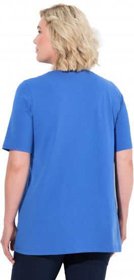 Ulla Popken Essential Notch Neck Stretch Tee Peacock Blue - Majice - 