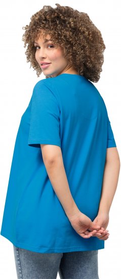 Ulla Popken Essential Notch Neck Stretch Tee Sapphire Blue - Majice - 