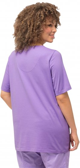 Ulla Popken Essential Notch Neck Stretch Tee Pale Lilac - Majice - 