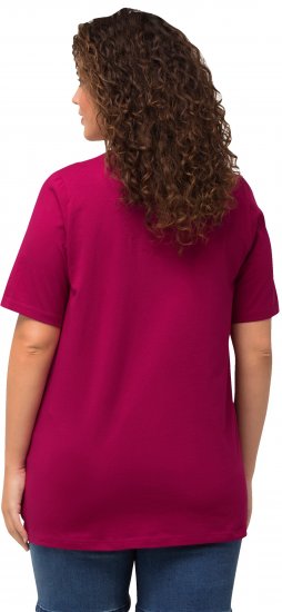 Ulla Popken Essential Notch Neck Stretch Tee Magnolia Red - Majice - 