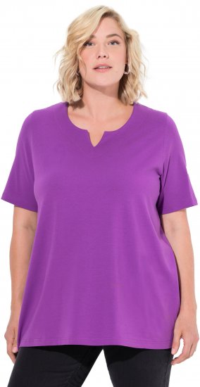 Ulla Popken Essential Notch Neck Stretch Tee Purple - Majice - 