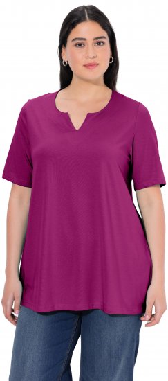 Ulla Popken Essential Notch Neck Stretch Tee Berry - Majice - 