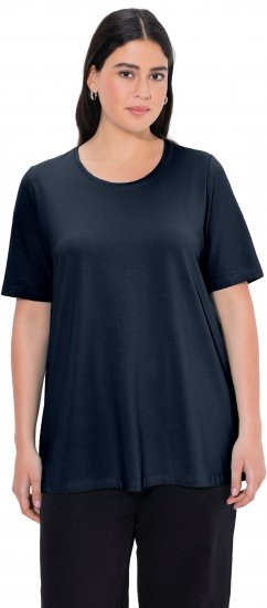 Ulla Popken Essential Round Neck Stretch Tee Navy Blue - Majice - 