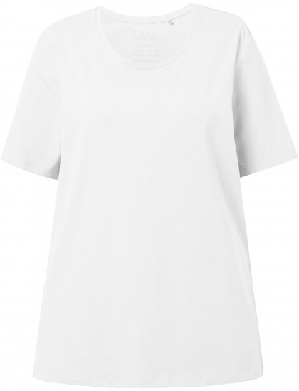 Ulla Popken Essential Round Neck Stretch Tee Snow White - Majice - 