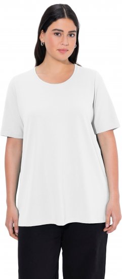 Ulla Popken Essential Round Neck Stretch Tee Snow White - Majice - 