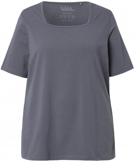 Ulla Popken Essential Square Neck Stretch Tee Graphite Grey - Majice - 