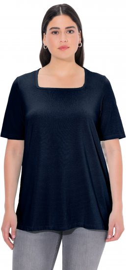 Ulla Popken Essential Square Neck Stretch Tee Navy Blue - Majice - 