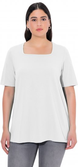 Ulla Popken Essential Square Neck Stretch Tee Snow White - Majice - 