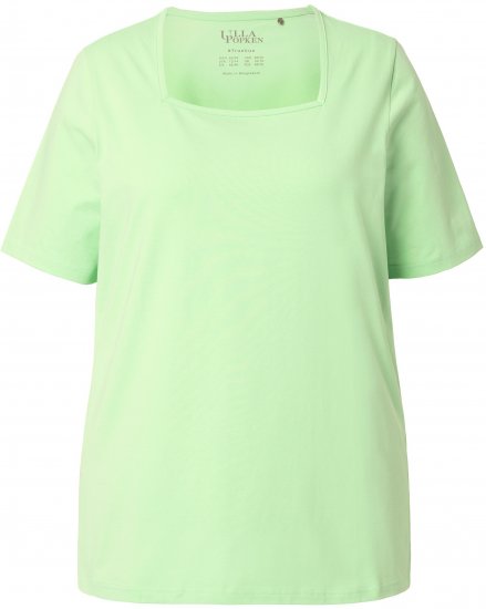 Ulla Popken Essential Square Neck Stretch Tee Light Green - Majice - 