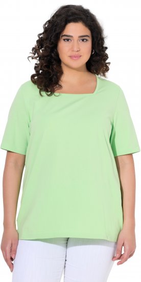 Ulla Popken Essential Square Neck Stretch Tee Light Green - Majice - 