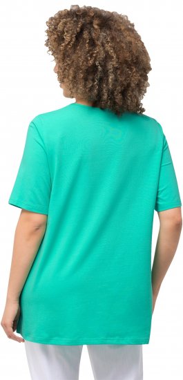 Ulla Popken Essential Square Neck Stretch Tee Turquoise Green - Majice - 