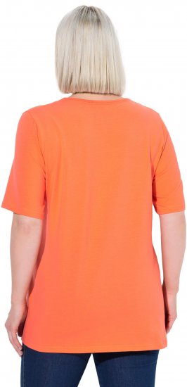 Ulla Popken Essential Square Neck Stretch Tee Coral Pink - Majice - 