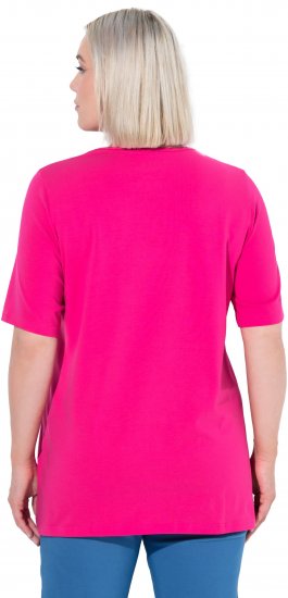 Ulla Popken Essential Square Neck Stretch Tee Magenta Pink - Majice - 