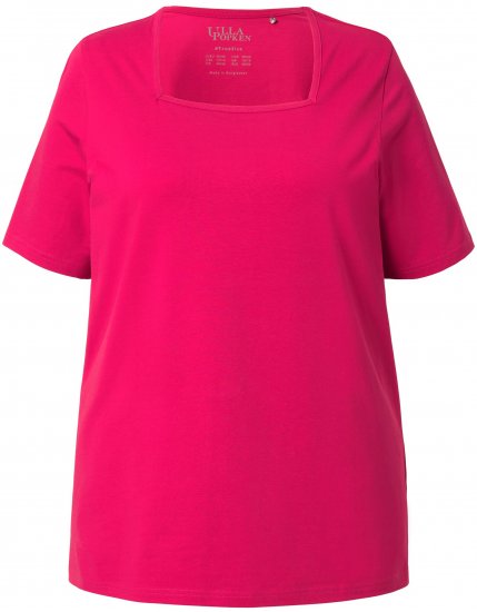 Ulla Popken Essential Square Neck Stretch Tee Dark Raspberry - Majice - 