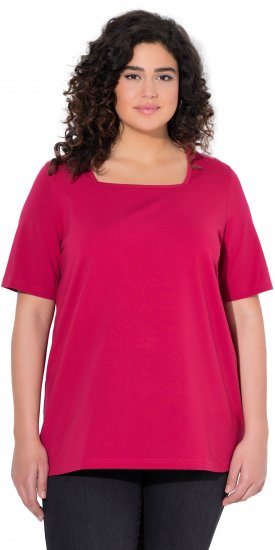 Ulla Popken Essential Square Neck Stretch Tee Dark Raspberry - Majice - 