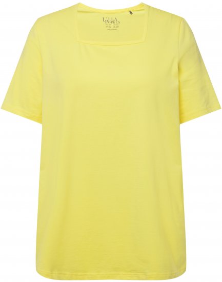 Ulla Popken Essential Square Neck Stretch Tee Lemon Yellow - Majice - 