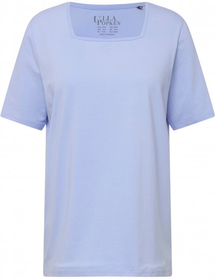 Ulla Popken Essential Square Neck Stretch Tee Sky Blue - Majice - 