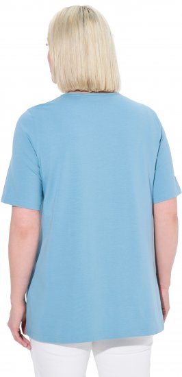 Ulla Popken Essential Square Neck Stretch Tee Light Teal - Majice - 