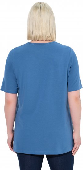 Ulla Popken Essential Square Neck Stretch Tee Denim Blue - Majice - 