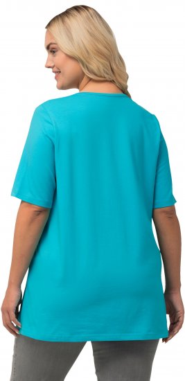 Ulla Popken Essential Square Neck Stretch Tee Deep Aqua - Majice - 