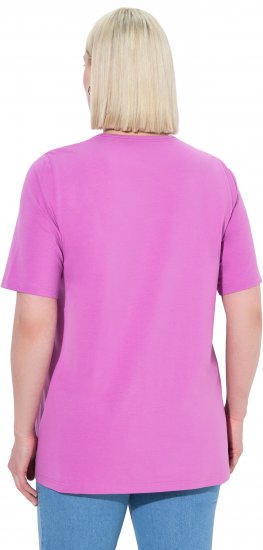Ulla Popken Essential Square Neck Stretch Tee Cool Pink - Majice - 