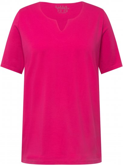 Ulla Popken Essential Square Neck Stretch Tee Fuchsia Pink - Majice - 