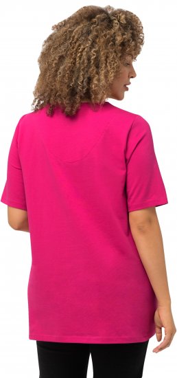Ulla Popken Essential Square Neck Stretch Tee Fuchsia Pink - Majice - 