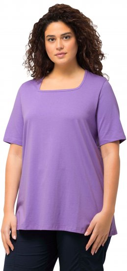 Ulla Popken Essential Square Neck Stretch Tee Pale Lilac - Majice - 