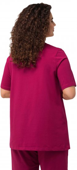 Ulla Popken Essential Square Neck Stretch Tee Magnolia Red - Majice - 