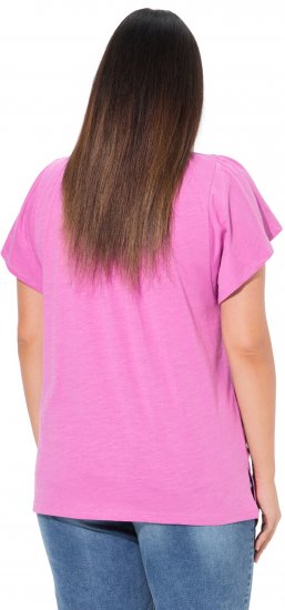 Ulla Popken Wing Sleeve V-Neck Tee Cool Pink - Majice - 