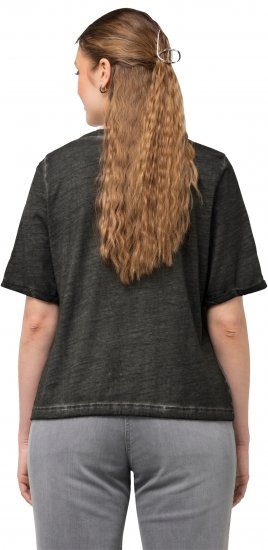 Ulla Popken Cold Dyed Sweetheart Neckline Short Sleeve Tee Graphite Grey - Majice - 