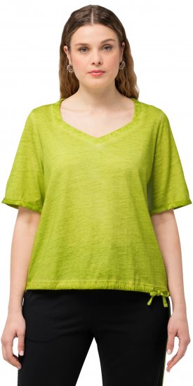 Ulla Popken Cold Dyed Sweetheart Neckline Short Sleeve Tee Apple Green - Majice - 
