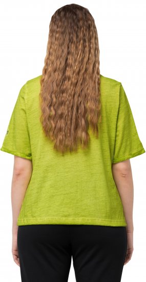 Ulla Popken Cold Dyed Sweetheart Neckline Short Sleeve Tee Apple Green - Majice - 