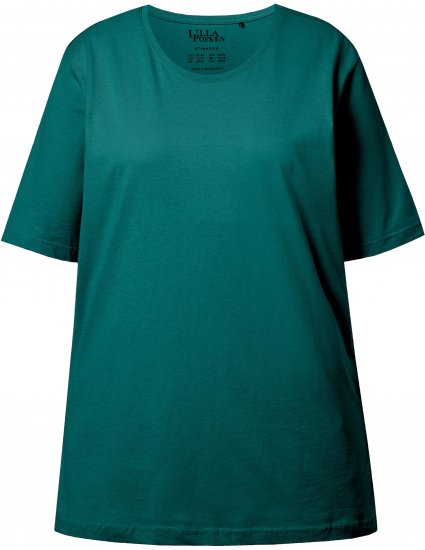 Ulla Popken Basic Round Neck Short Sleeve Relaxed Fit T-Shirt Teal Green - Majice - 
