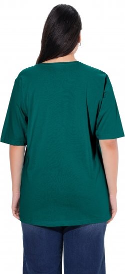 Ulla Popken Basic Round Neck Short Sleeve Relaxed Fit T-Shirt Teal Green - Majice - 