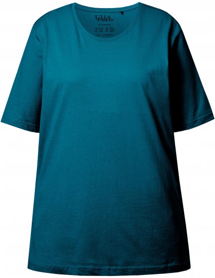 Ulla Popken Basic Round Neck Short Sleeve Relaxed Fit T-Shirt Dark Green - Majice - 
