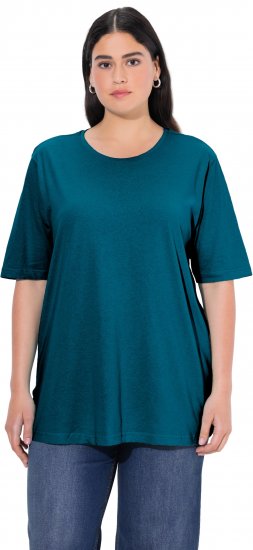 Ulla Popken Basic Round Neck Short Sleeve Relaxed Fit T-Shirt Dark Green - Majice - 