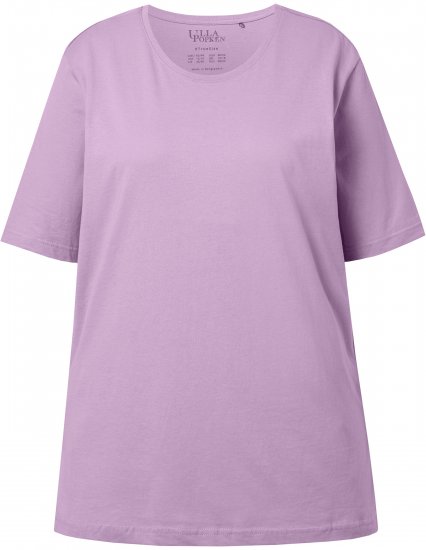 Ulla Popken Basic Round Neck Short Sleeve Relaxed Fit T-Shirt Lavender Pink - Majice - 