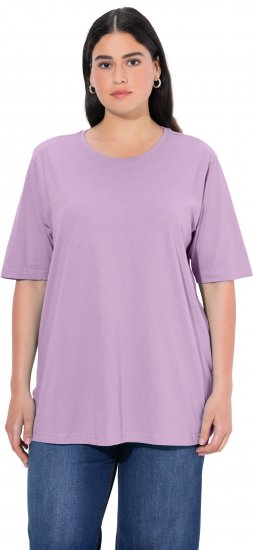 Ulla Popken Basic Round Neck Short Sleeve Relaxed Fit T-Shirt Lavender Pink - Majice - 