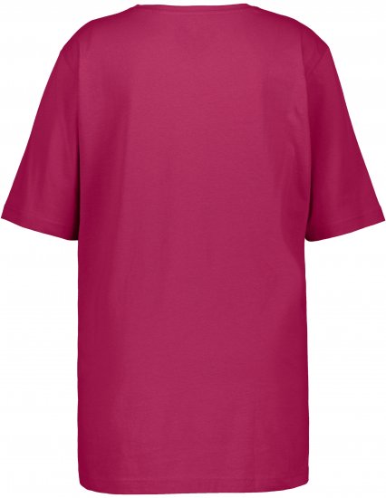 Ulla Popken Basic Round Neck Short Sleeve Relaxed Fit T-Shirt Magnolia Red - Majice - 
